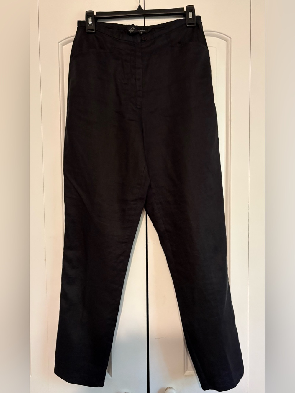 ISHYU, Black Linen Pants, Size 6
